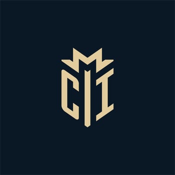 CI initial for law firm logo, lawyer logo, attorney logo design ideas vector