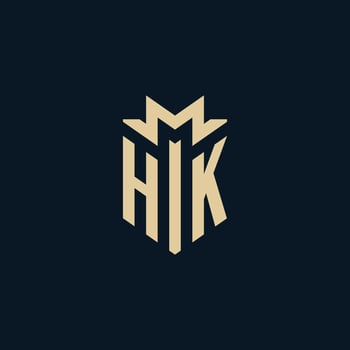 HK initial for law firm logo, lawyer logo, attorney logo design ideas vector