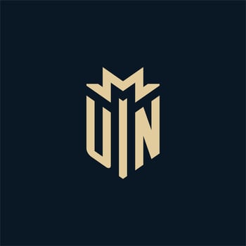 UN initial for law firm logo, lawyer logo, attorney logo design ideas vector