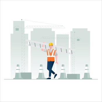 Construction Worker Illustration Lifting vector