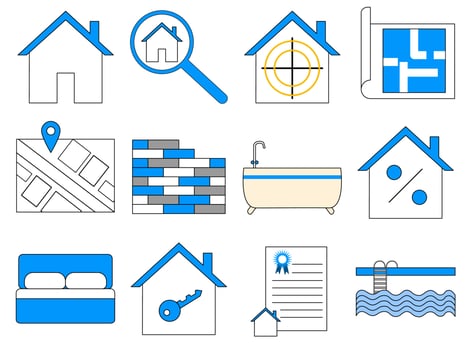 Real Estate and Property icon set vector