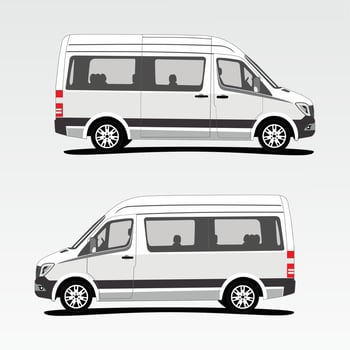 White commercial cargo minivan Illustration vector. vector
