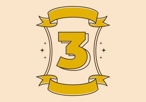 Retro frame illustration with number three in it vector