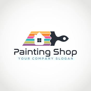 Painting Logo Template. House Painting Logo Design. House Paint, Painting Services, Painting Logo. vector