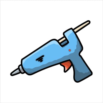 glue gun hand draw vector