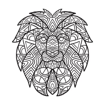 Lion Animal Doodle Pattern vector