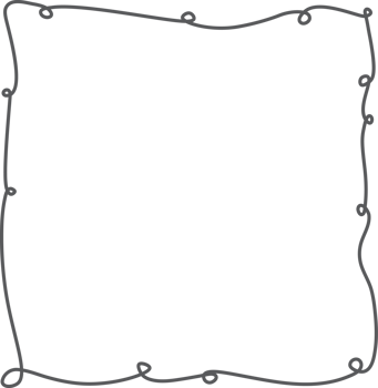 fuzzy doodle line art frame png