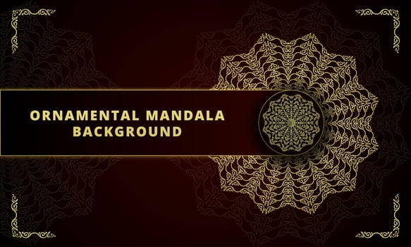Elegant background with gold luxury floral pattern texture and traditional arabian mandala concept, use for islamic ramadan banner design, business card greeting card, and poster design vector