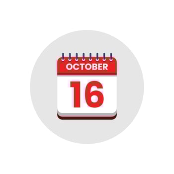Calendar date icon. day of the month icon. Event schedule date. Appointment time. Planner agenda, calendar month OCTOBER schedule and Time planner. Day reminder. Vector ICON