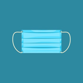 Editable Isolated Rectangle Medical Mask Vector Illustration for Artwork Element of Healthcare and Medical Related Design