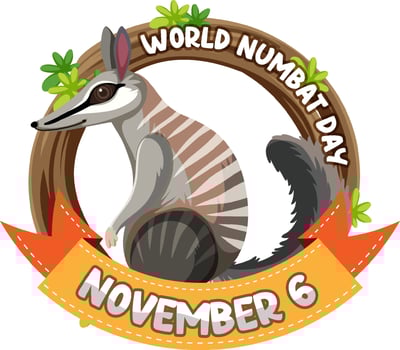 World Numbat Day Banner Logo vector