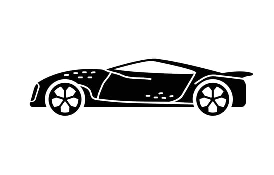 Vector hand-drawn illustration of a car. Personal vehicles.