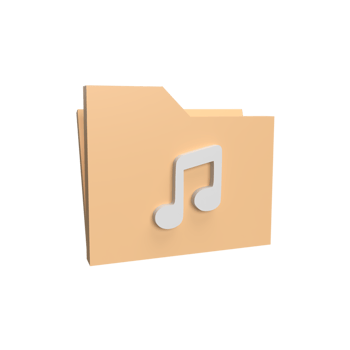 3D Music Folder. Rendered object illustration png
