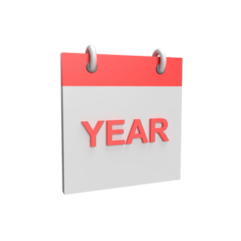 3D calendar Year. Rendered object illustration png