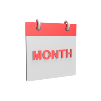3D Monday Calendar. Rendered object illustration png