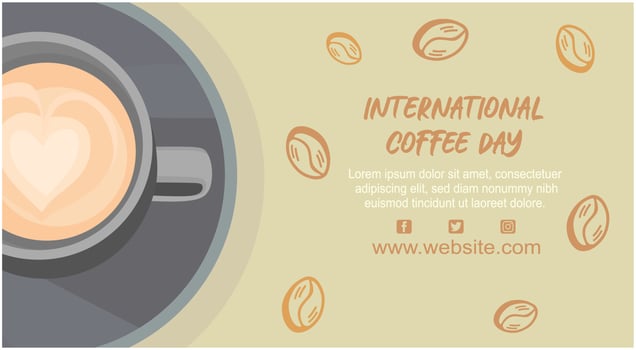international coffee day template banner and poster vector