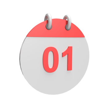 3D calendar date 1. Rendered object illustration png