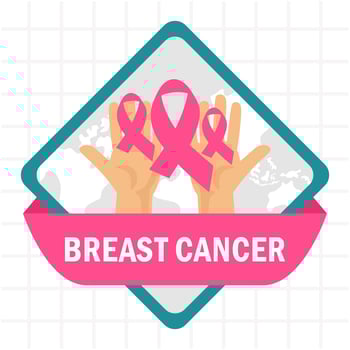 breast cancer day badge and banner template vector