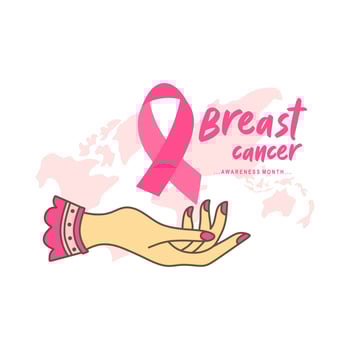 breast cancer day badge and banner template vector
