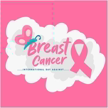 breast cancer day badge and banner template vector