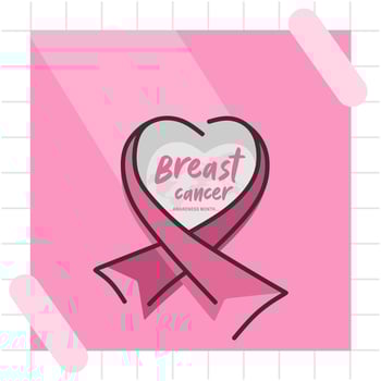 breast cancer day badge and banner template vector