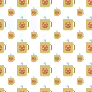 Seamless Pattern with Cup with hot drink vector