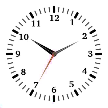 Vector illustration of mechanical clock. Clock face on white background.