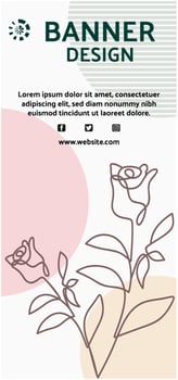 banner flower template background vertical vector