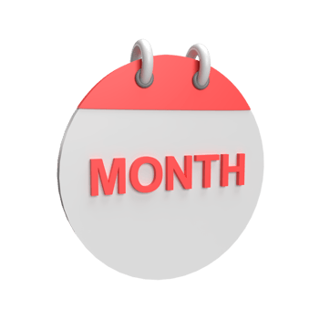 3D calendar Month. Rendered object illustration png