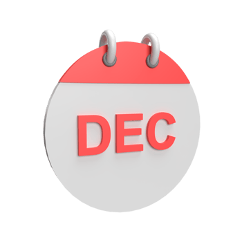 3D December Calendar. Rendered object illustration png