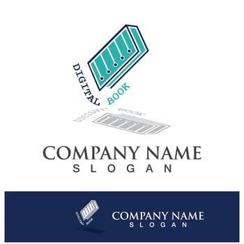 Digital book logo icon technology vector