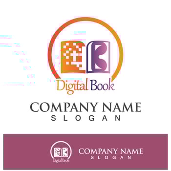 Digital book logo icon technology vector