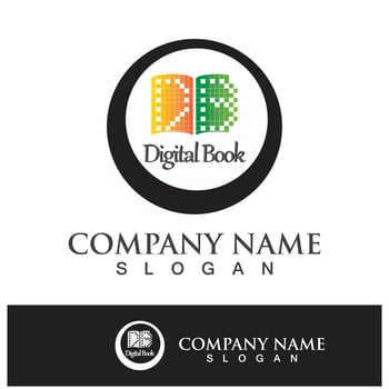 Digital book logo icon technology vector