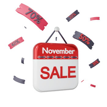 3D Calendar icon with promotion sale discount png