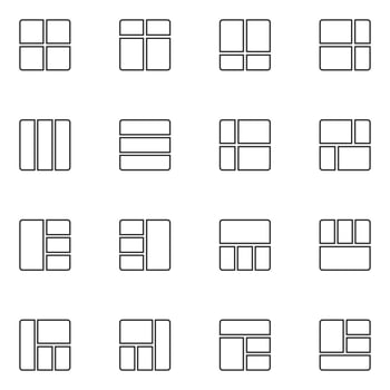 Page Grid Line Icon Set vector