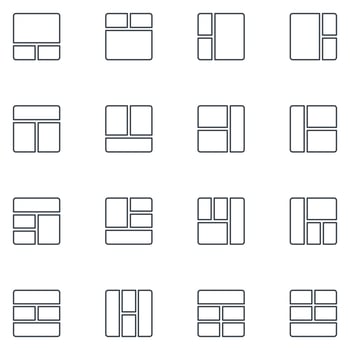 Page Grid Line Icon Set vector