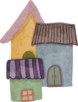 Watercolor little house png