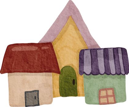 Watercolor little house png