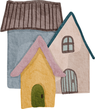 Watercolor little house png