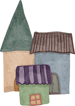 Watercolor little house png