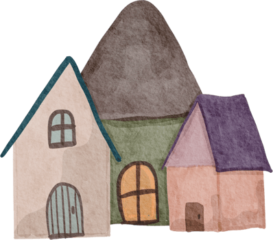 Watercolor little house png