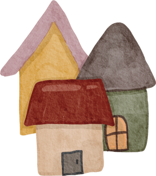 Watercolor little house png