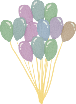 Watercolor colorful balloons png