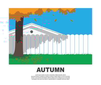 Autumn in backyard illustration vector