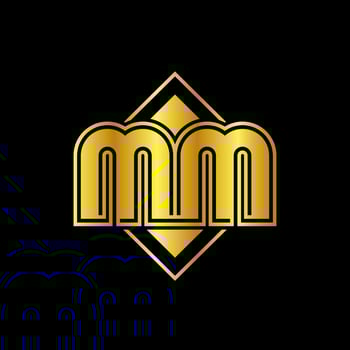 Letter MM Golden Mirror vector