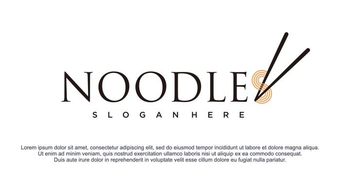 Noodles logo icon  illustration with creative design premium vector