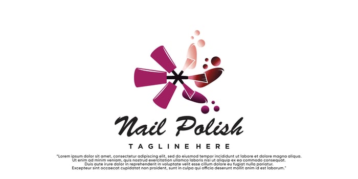 Nail salon icon logo design manicure vector design nail polish and female finger logotype Premium Vector