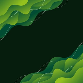 Green Abstract Background. Green Waves. Square wallpaper. Gradient. White lines. Pattern. vector