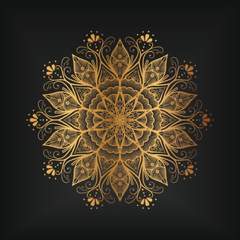 Luxury Mandala Background With Floral Pattern In Gold Color vector