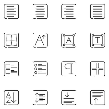 Alignment Line Icon Set Vector